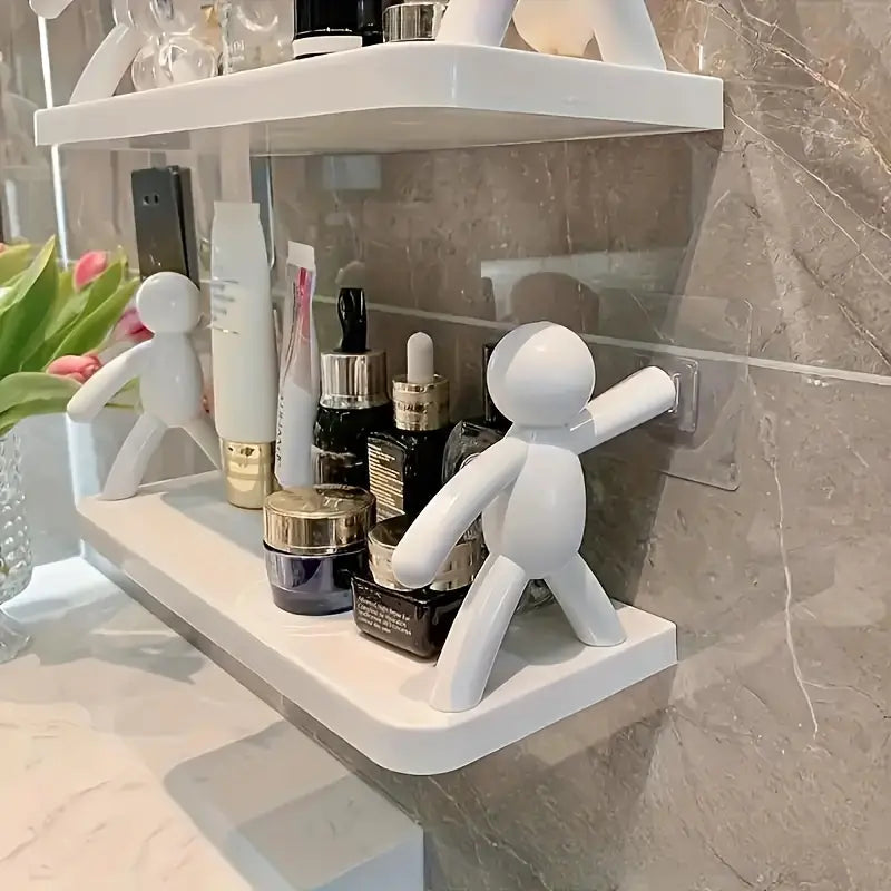 Modern Humanoid Plastic Wall-Mounted Storage Shelf