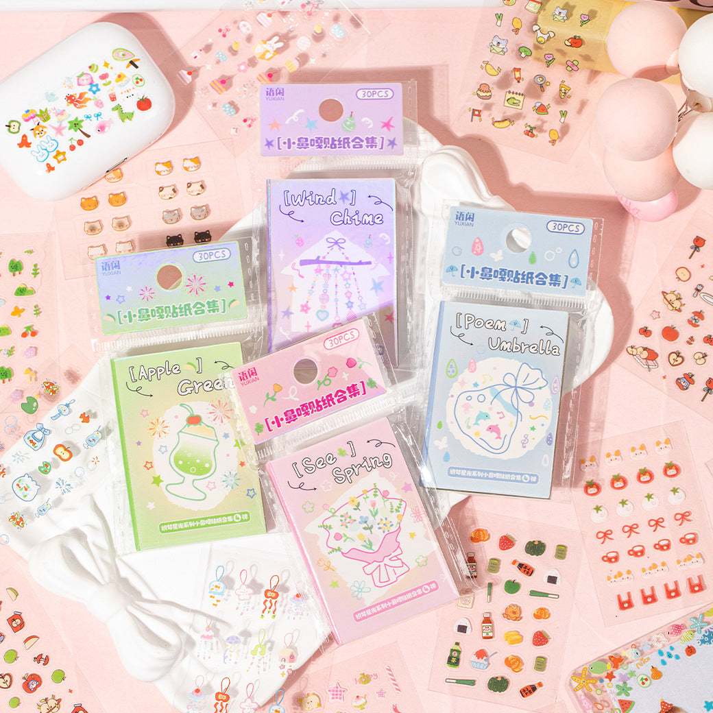 Self-Adhesive Cute Bean Stickers