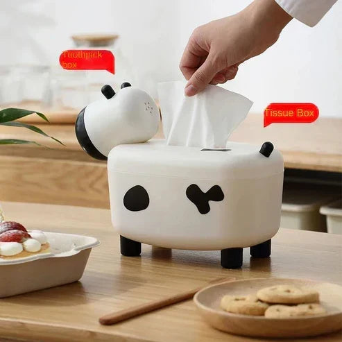Cow Tissue Box With Toothpick Holder - alternate view 3