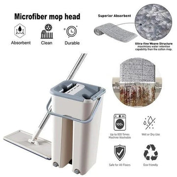 Self-Wringing Flat Mop & Bucket Set