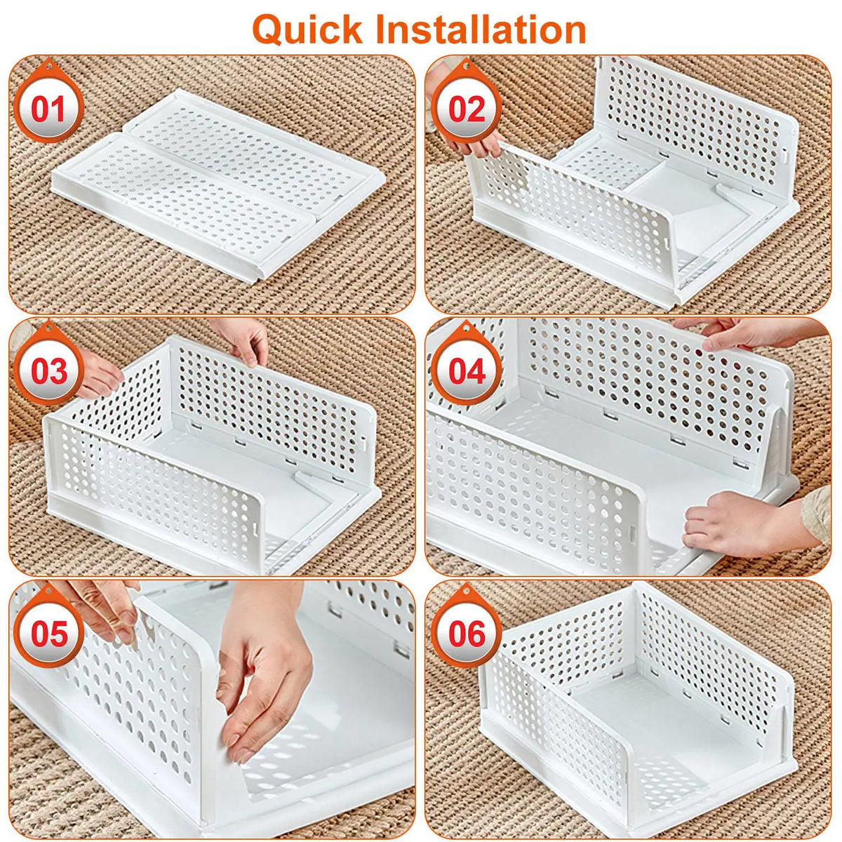 Foldable Storage Bin Stackable Drawer - alternate view 6