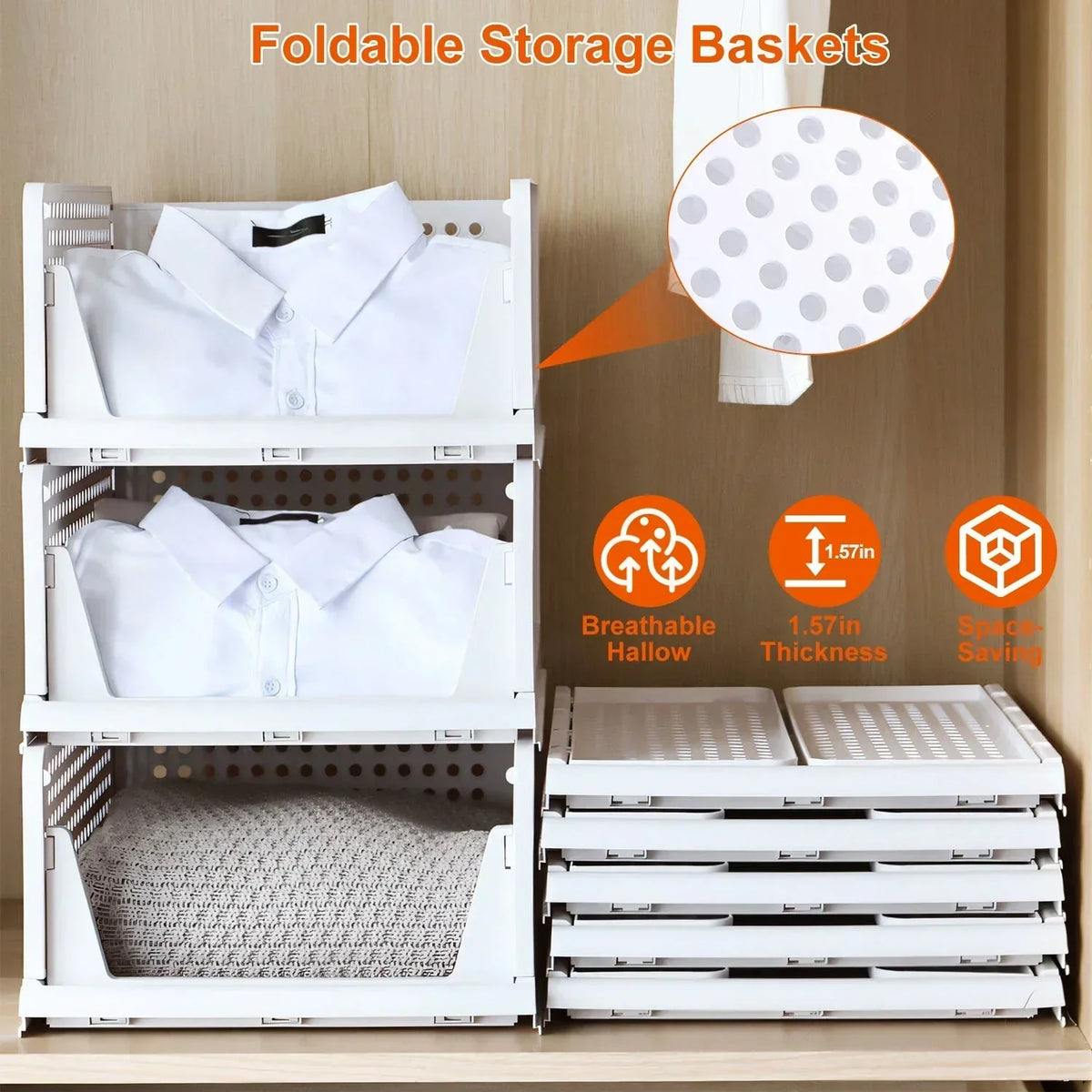 Foldable Storage Bin Stackable Drawer - alternate view 8