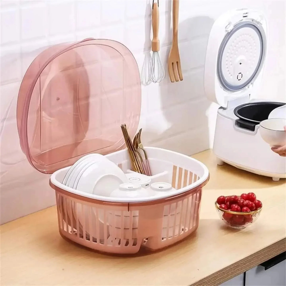 Kitchen Dish Rack With Lid - alternate view 3