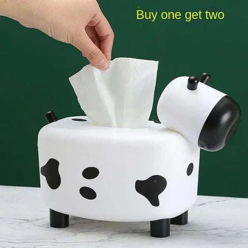Cow Tissue Box With Toothpick Holder - alternate view 2