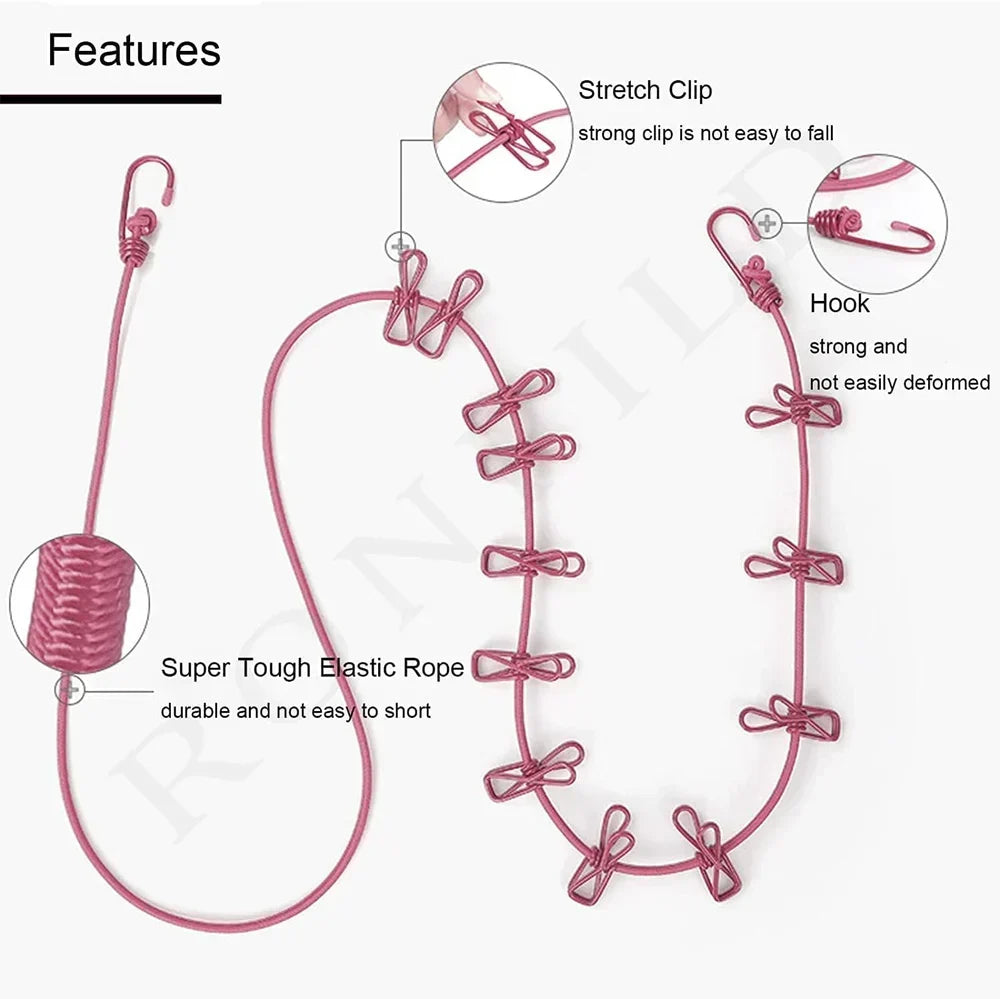 Portable Clothesline With 12 Clip - alternate view 5