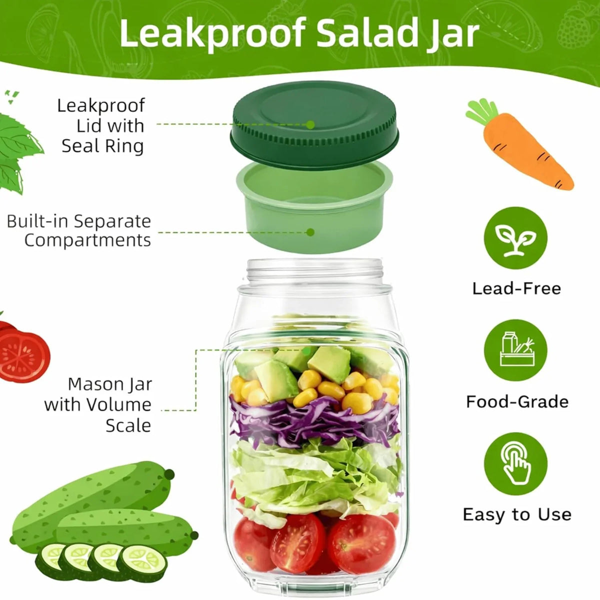 Fresh Vault Luxe Salad Jar - alternate view 5