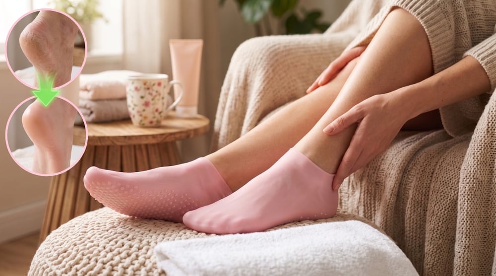 Women's silicone moisturizing socks