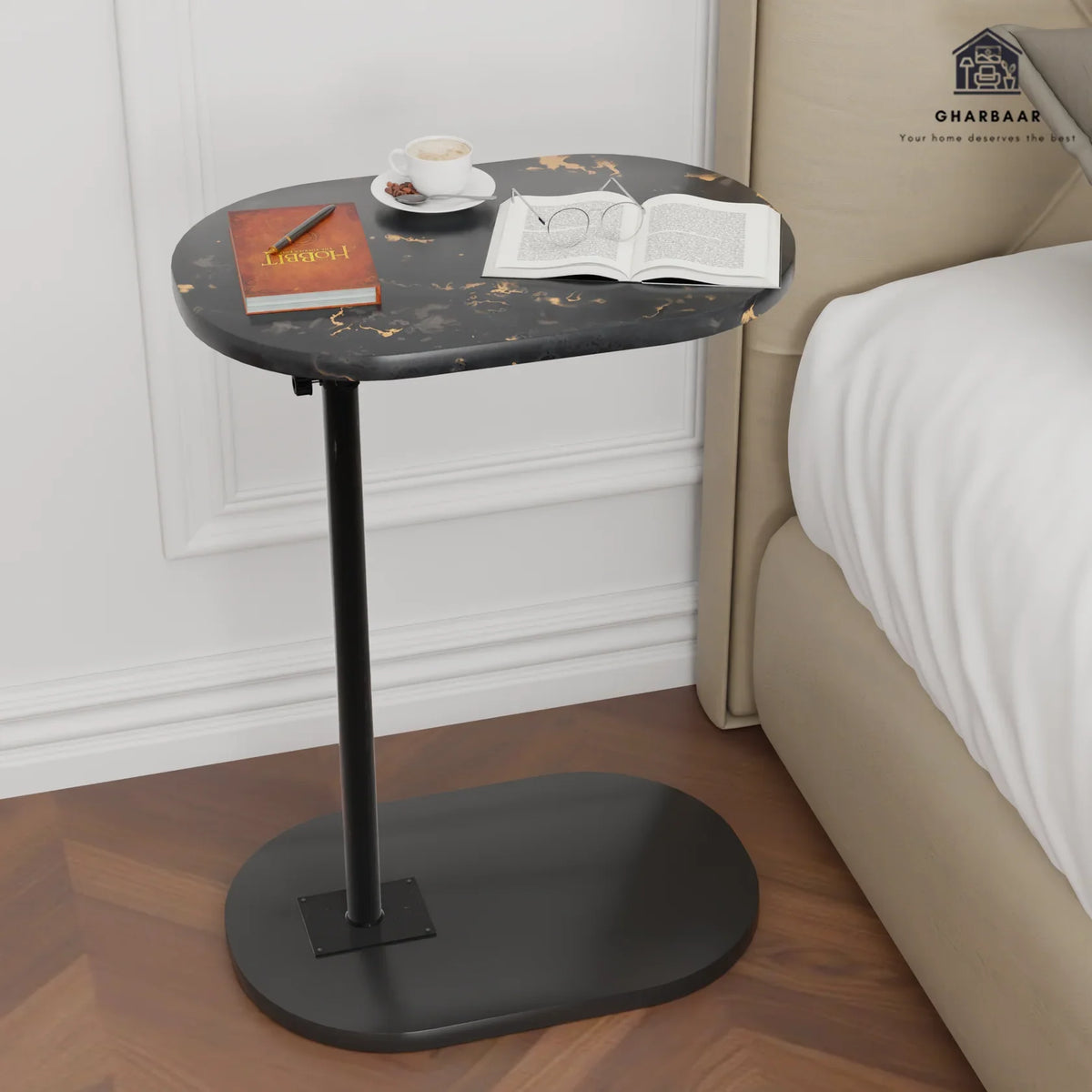 Adjustable Height 360° Move-able C-Shaped Table - alternate view 2
