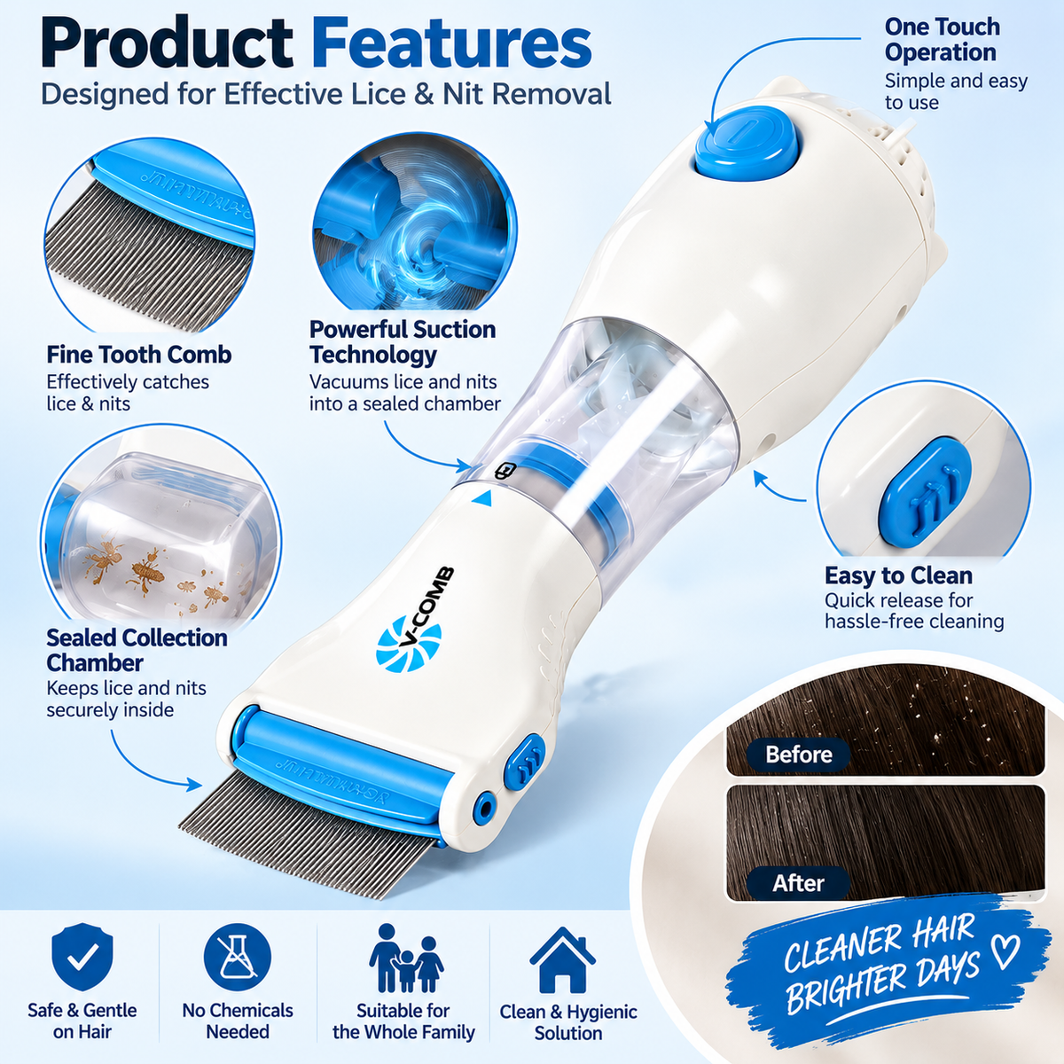 Electric Lice & Nit Removal Comb - alternate view 2
