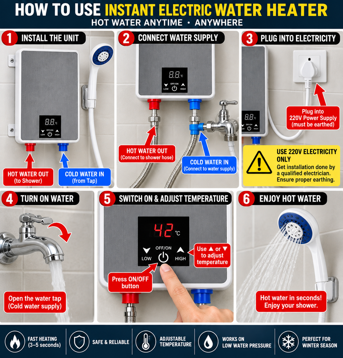 Instant Hot Water Heater System With Shower - alternate view 3