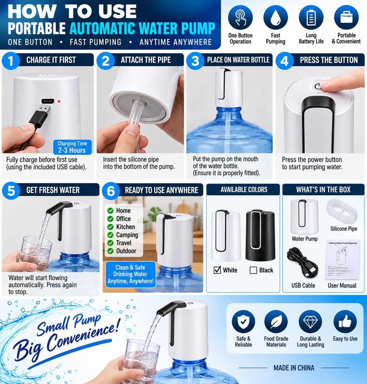 Portable Automatic USB Water Pump Dispenser - alternate view 3