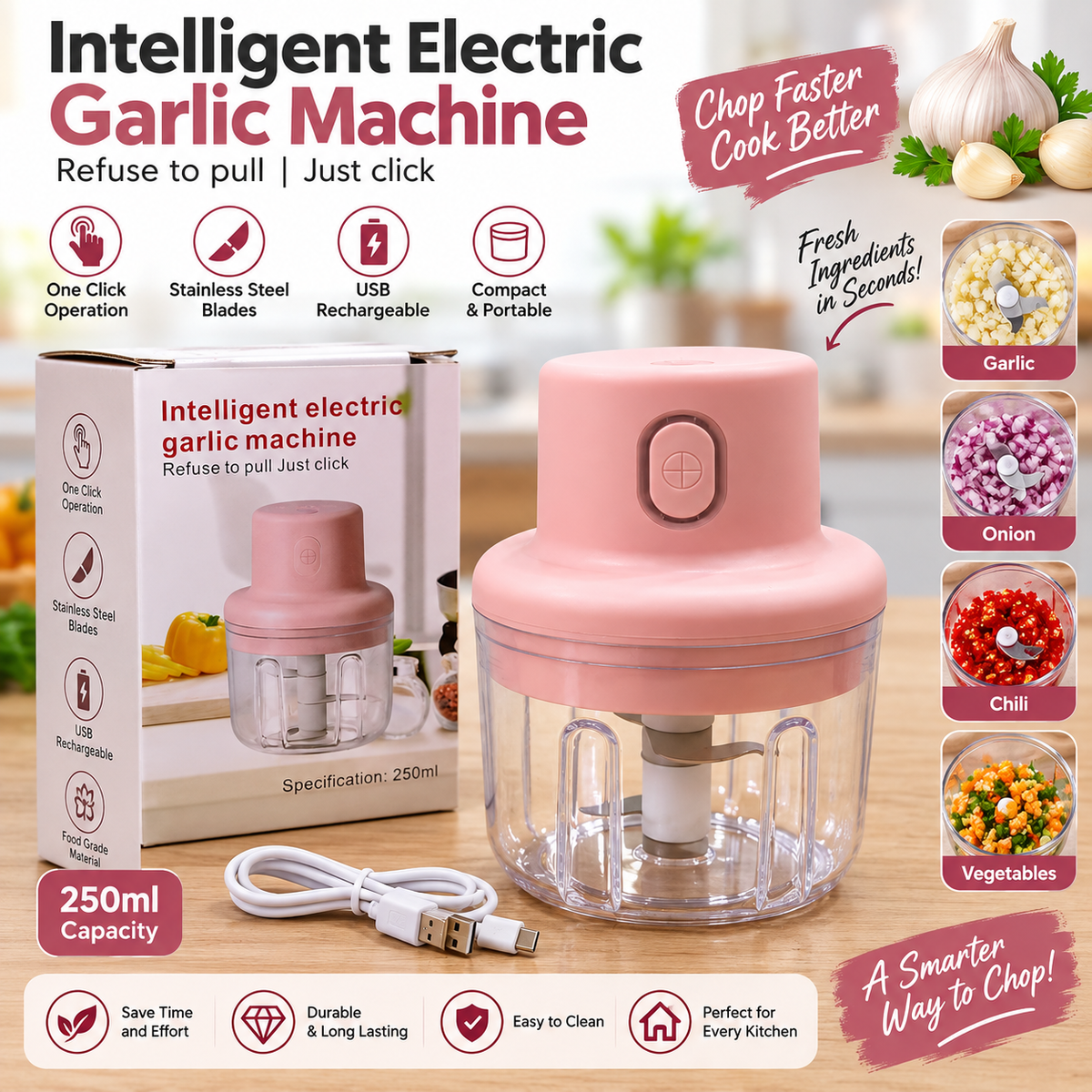 250ml Electric Garlic Chopper