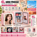 4L Beauty Mini Fridge with LED Mirror