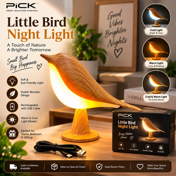 Little Bird Wooden Night Light – Rechargeable