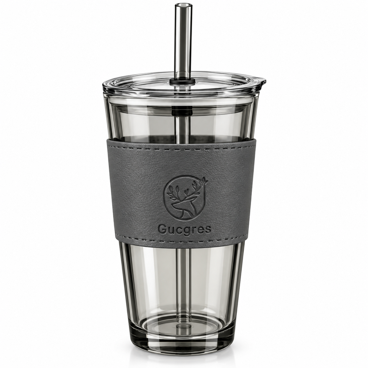 Premium Glass Tumbler with Straw