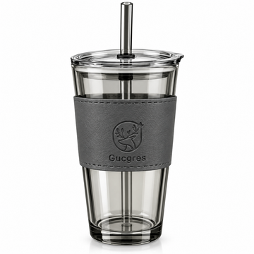Premium Glass Tumbler with Straw