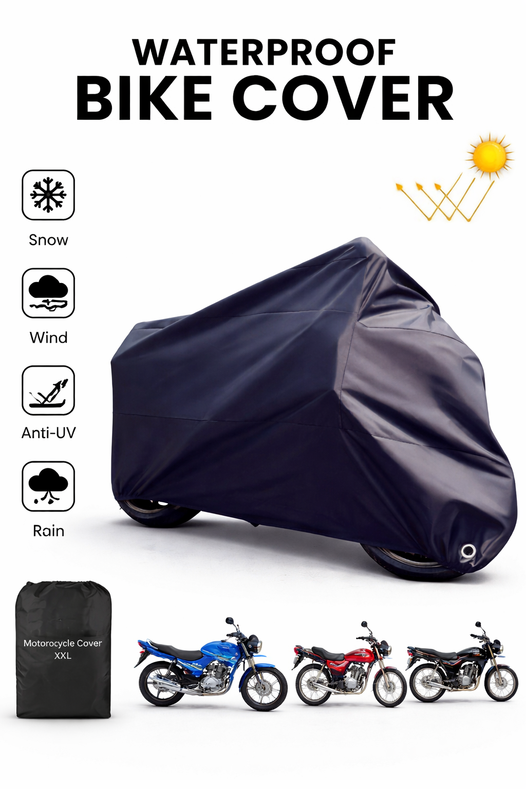 Waterproof Bike Top Cover with anti-theft Feature