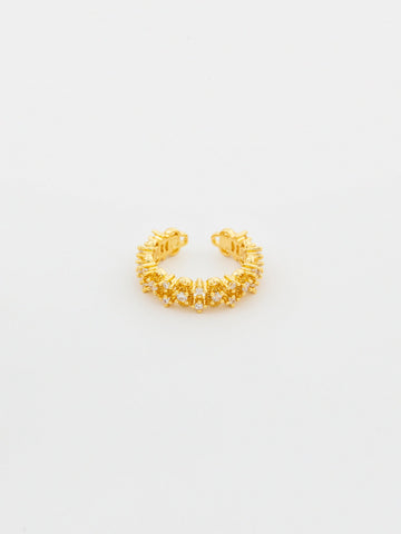 Open Crystal Ring - Golden