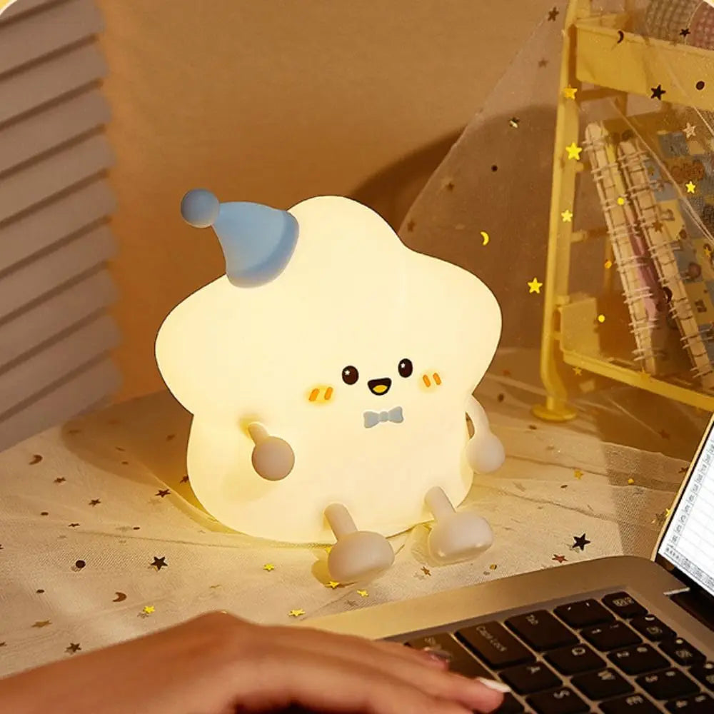 LED Star Night Light – Rechargeable Silicone Touch Table Lamp