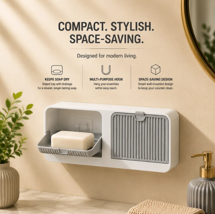 Double Wall Mounted Soap Holder – No Drilling - alternate view 3