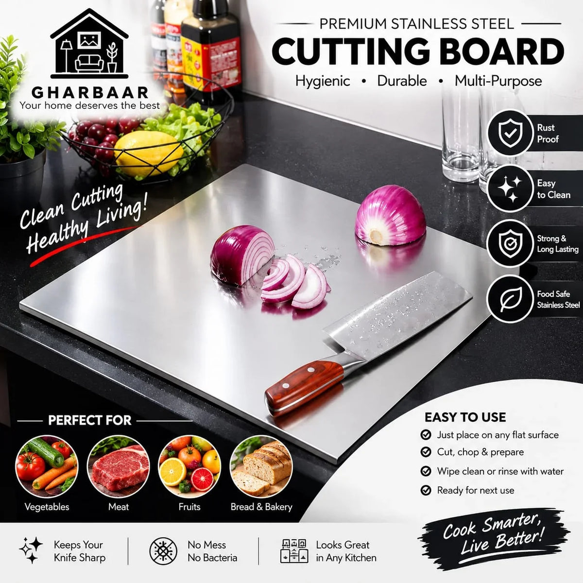 Stainless Steel Cutting Board (Medium)