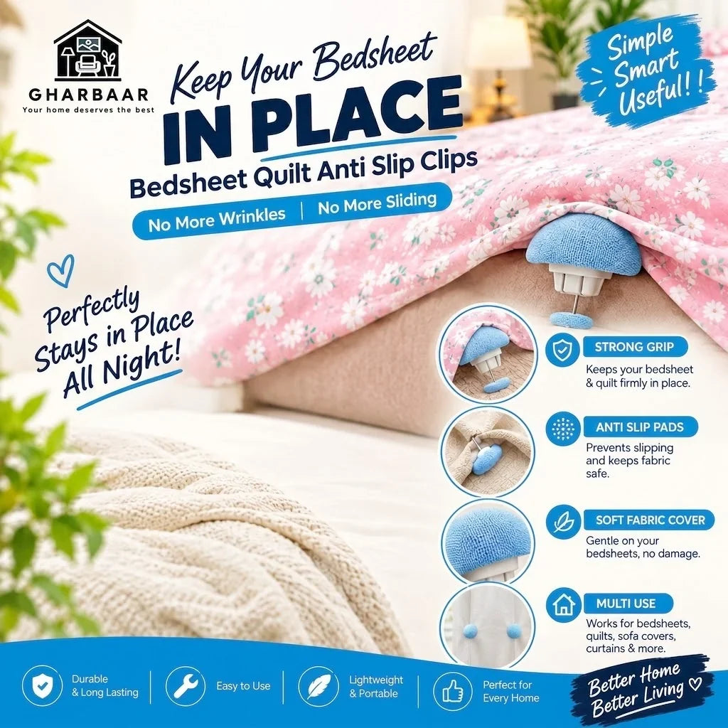 Anti-Slip Bedsheet Clips (pack of 8)