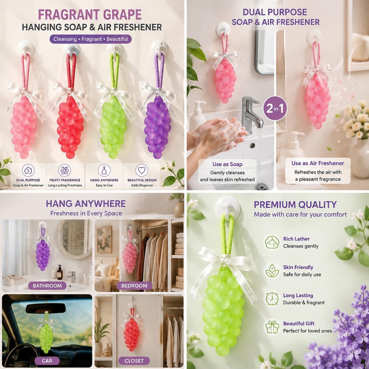 Hanging Grape Soap & Air Freshener - alternate view 4