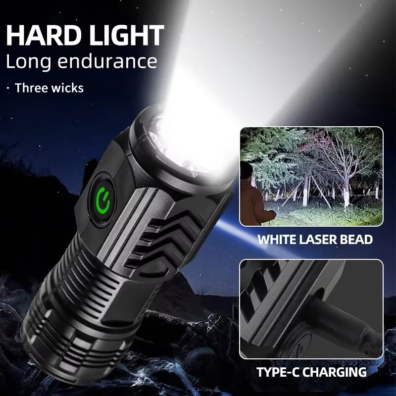 Rechargeable LED Flashlight with Type-C Charging