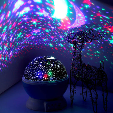 Rotating Star & Moon Galaxy Night Light Projector