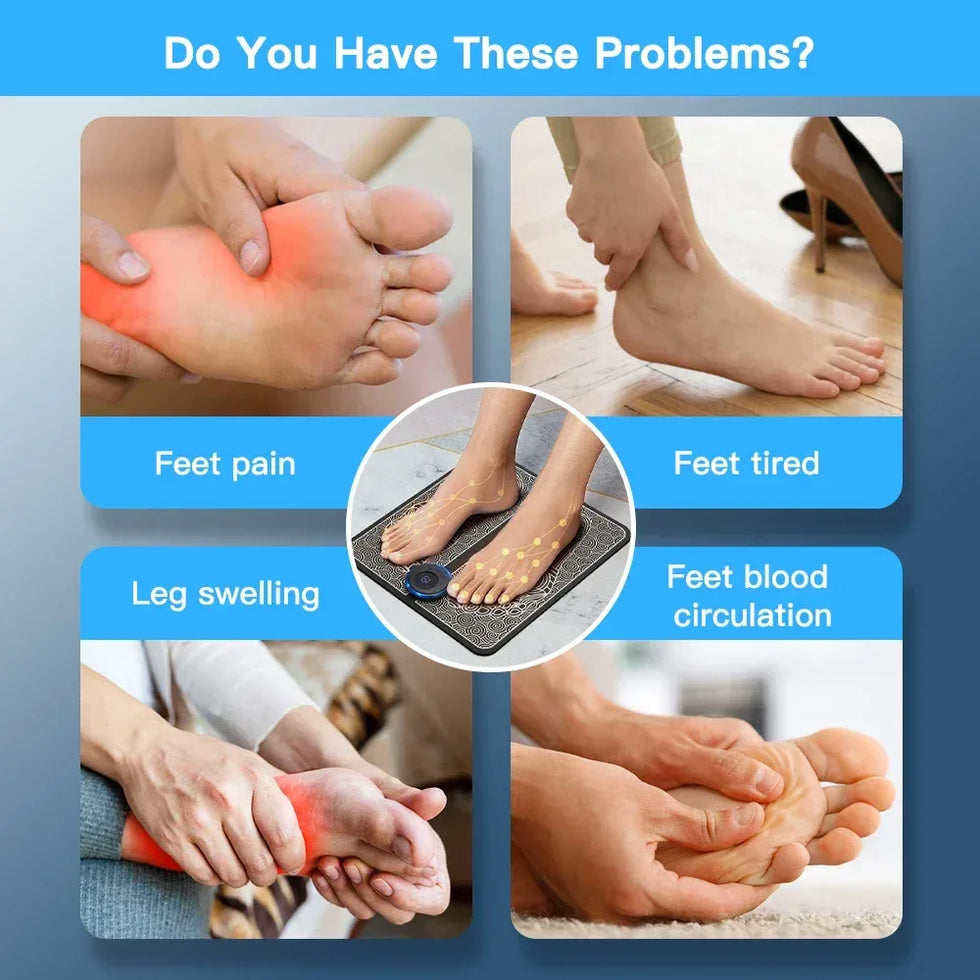 Electric Foot Massage Pad in use