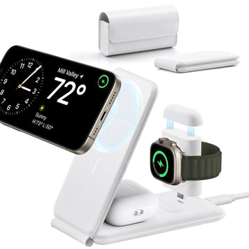 ESR HaloLock 3-in-1 Travel Wireless Charging Set, US Plug