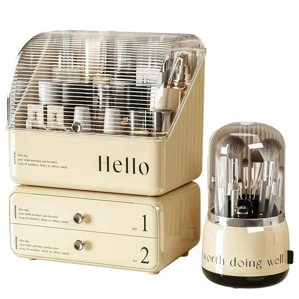 Stylish Cosmetic Organizer with Dual Shelves and Brush Holder - alternate view 3