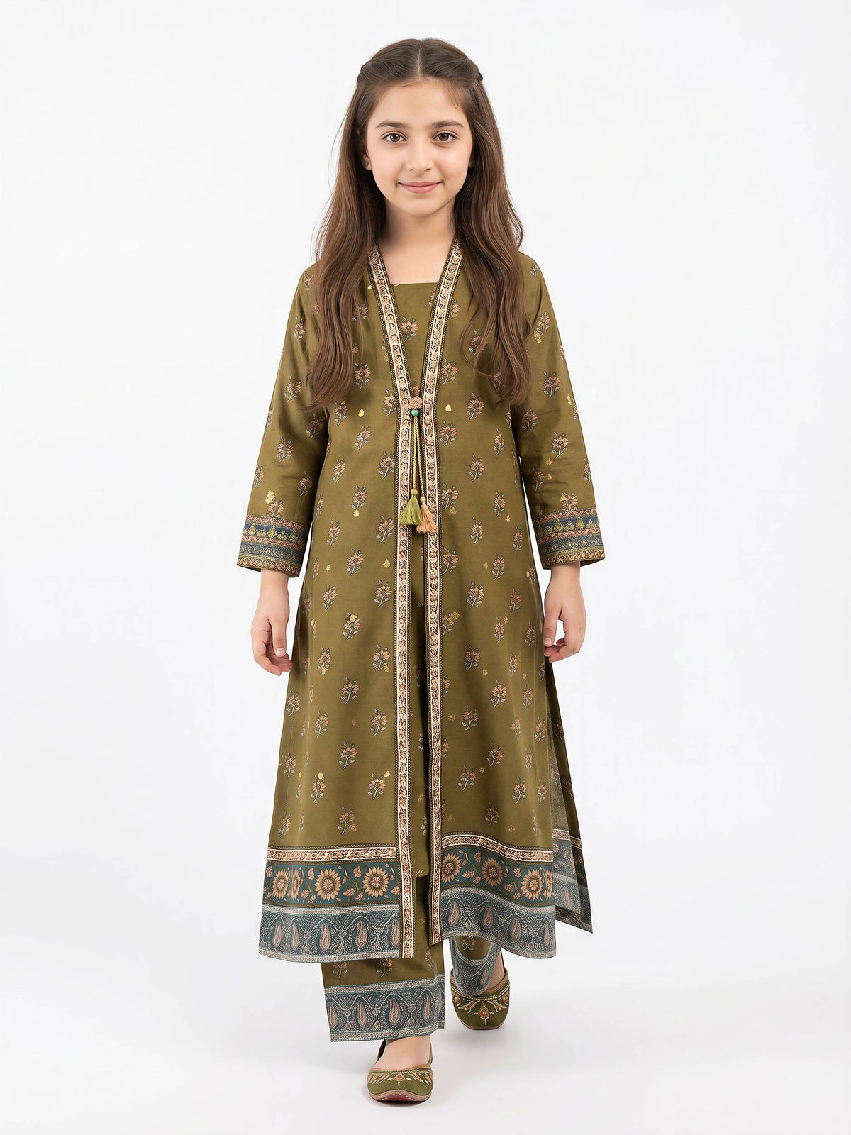 2 Piece Lawn Suit- Embroidered (Pret) – Olive (F3854ST-360)