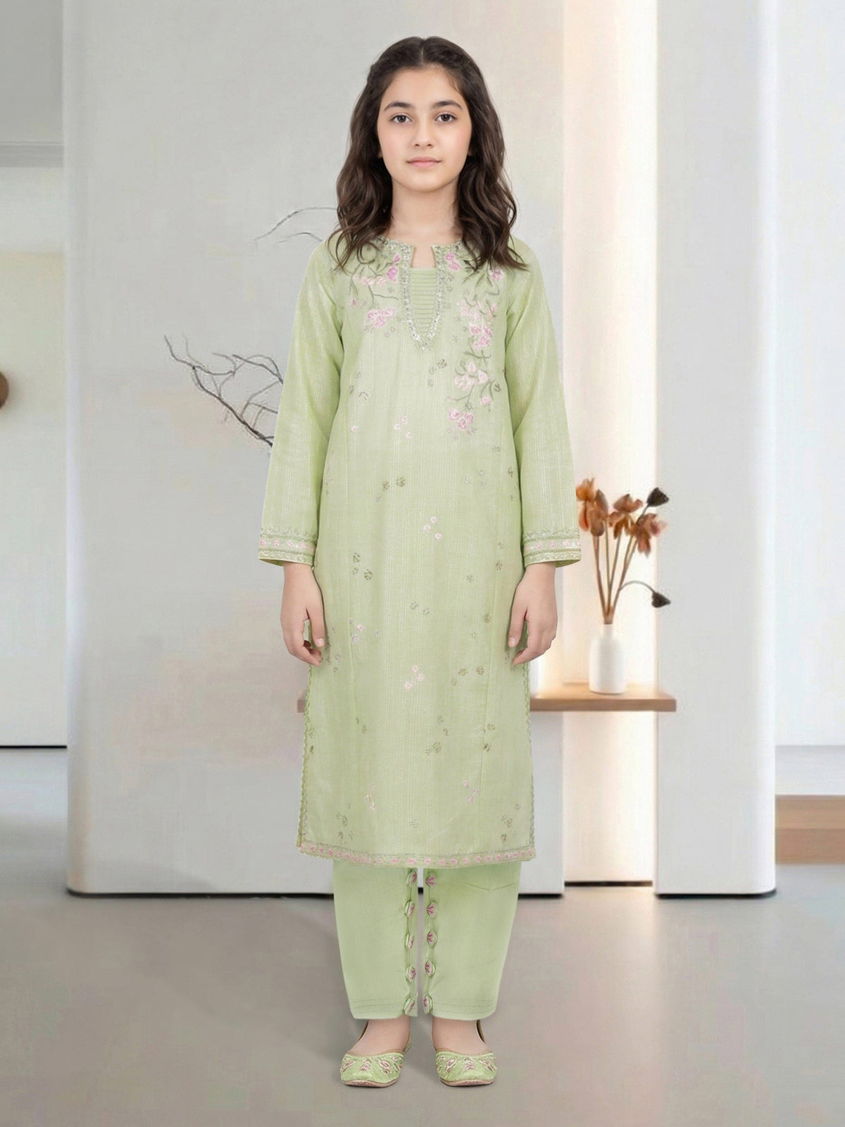 2 Piece Lawn Masoori Suit- Embroidered (Pret) – Green (F3698ST-227)