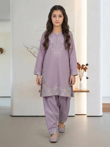 2 Piece Missouri Suit- Embroidered (Pret) – Lilac (F3700ST-633)