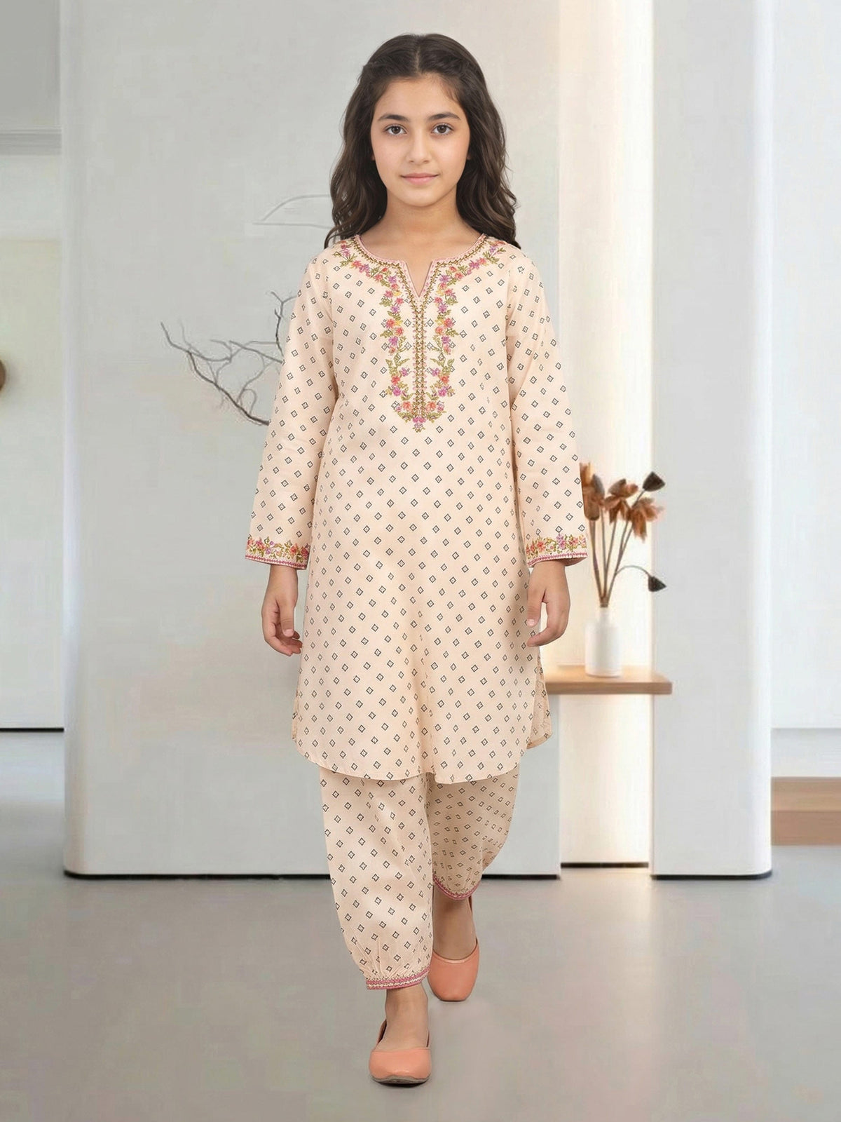 2 Piece Lawn Suit- Embroidered (Pret) – Beige (A5969ST-014)