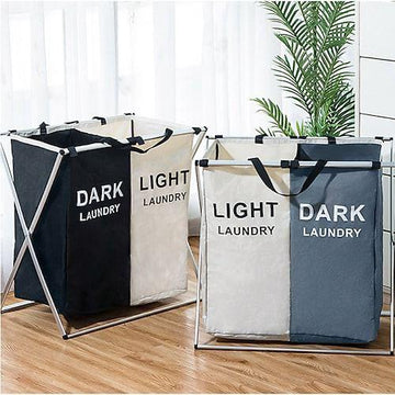 3-Section Fabric Laundry Sorter