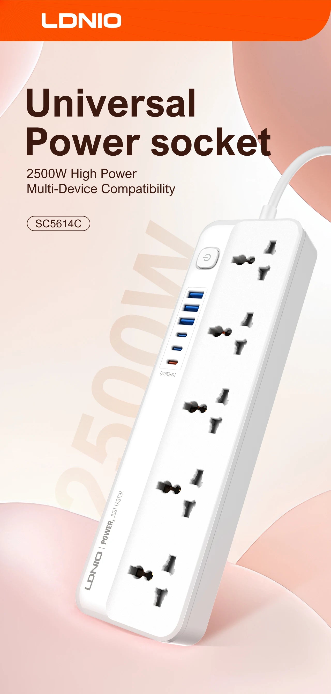 LDNIO SC5614C 2500W Power Strip