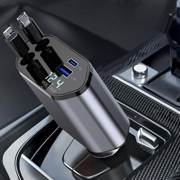 4 IN 1 Retractable Car Phone Charger