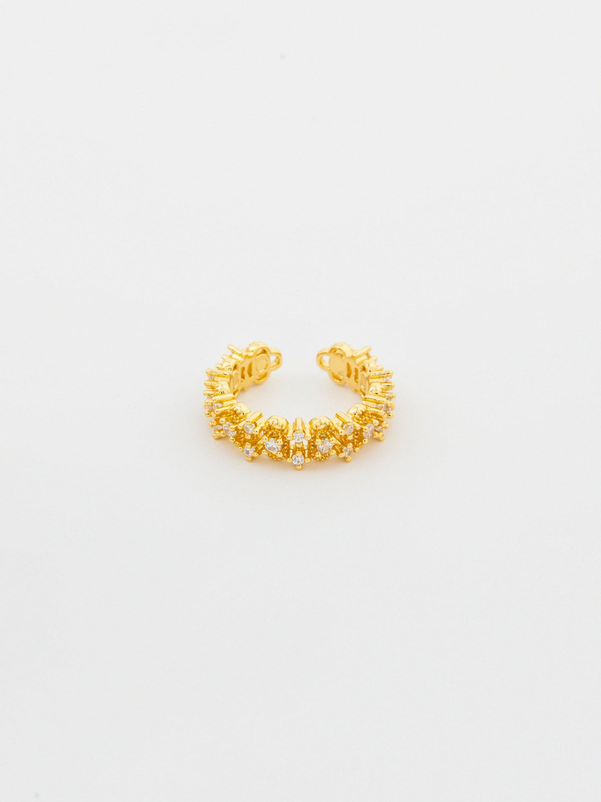 Open Crystal Ring - Golden