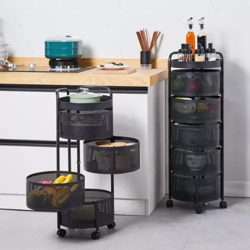 Rotating Storage Organizer Rack on Wheels (With Handle) - alternate view 5