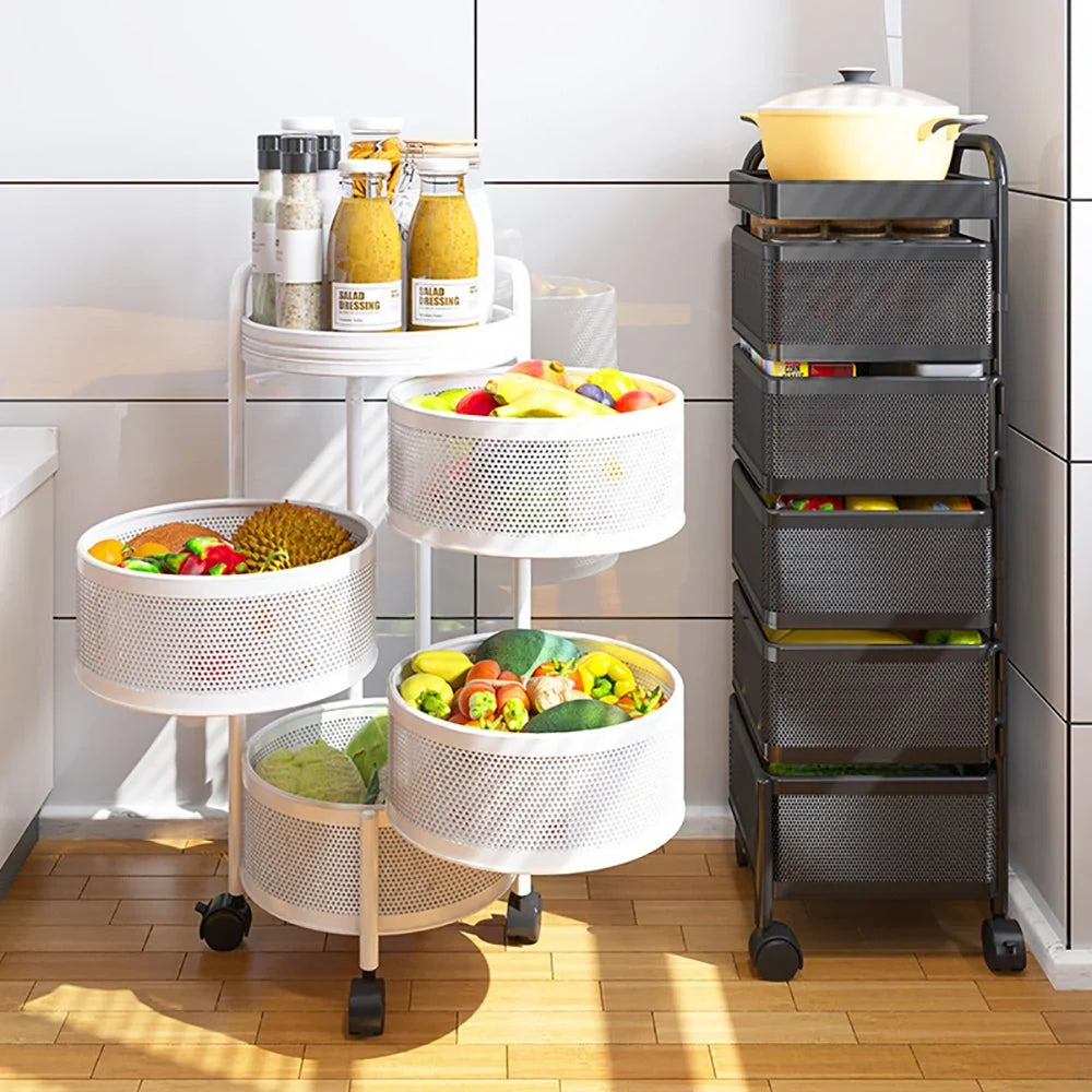 Rotating Storage Organizer Rack on Wheels (With Handle) - alternate view 3