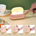 Green smiley toaster night lamp with warm LED light