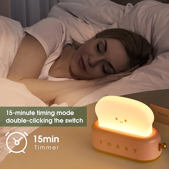 Smiley toaster lamp with adjustable warm brightness