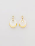 Two-Tone Earrings - Golden & White