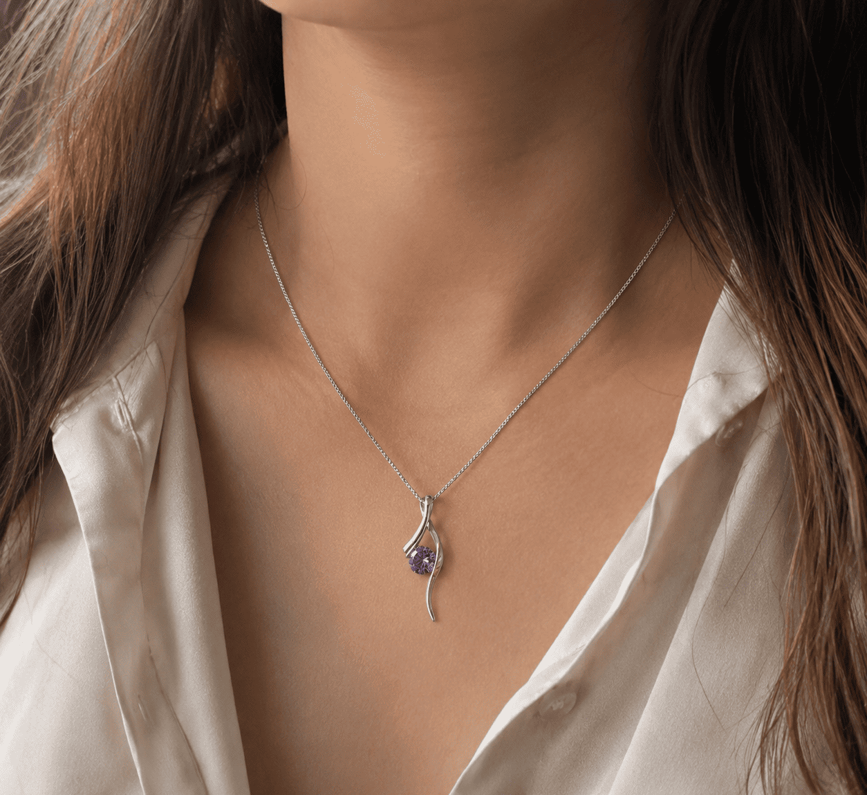 Wavelle Curve Pendant Necklace - image 2